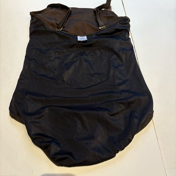 Lands' End Women's One Piece Classic Dark Brown Swimsuit Size 18 - Picture 8 of 11